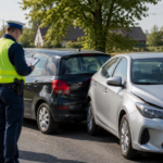 Wypadek drogowy z udziałem policji.